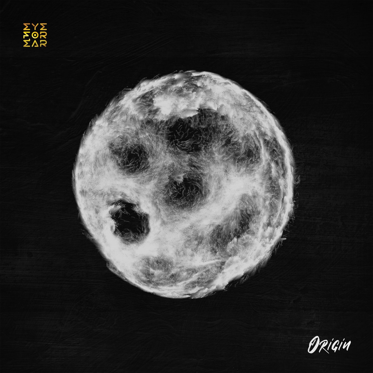 Origin cover: a luminous white organic sphere on a textured black field, with the Eye for Ear logo and handwritten Origin title.